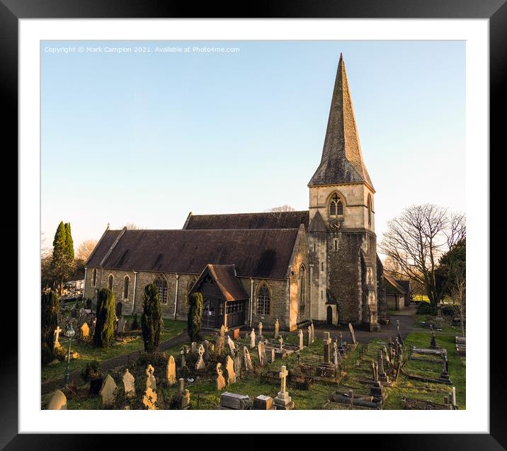 St Paul's Church in Sketty, Swansea, Golden Hour Framed Mounted Print by Mark Campion