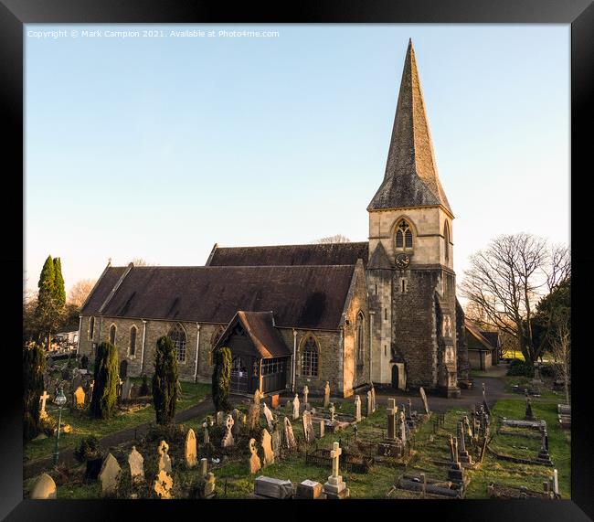 St Paul's Church in Sketty, Swansea, Golden Hour Framed Print by Mark Campion