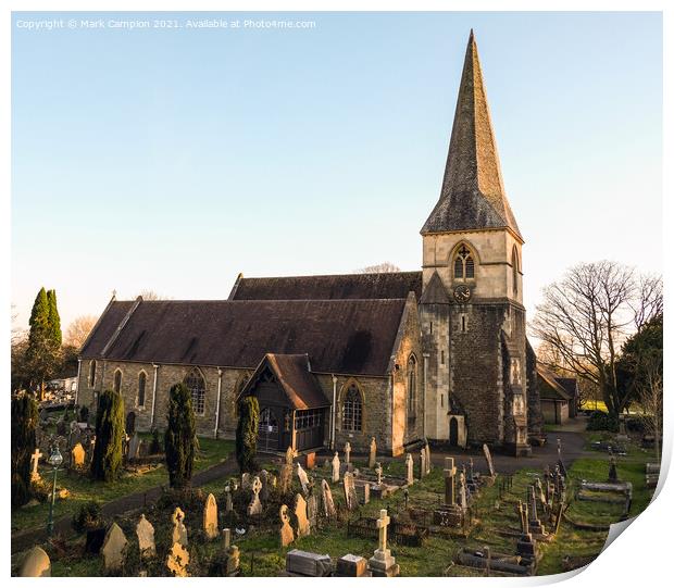 St Paul's Church in Sketty, Swansea, Golden Hour Print by Mark Campion