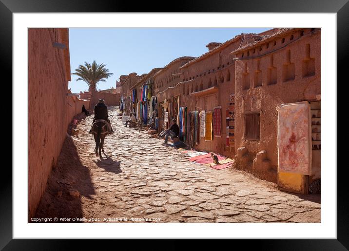 Street Scene, Ait-Ben-Haddou, Morocco Framed Mounted Print by Peter O'Reilly