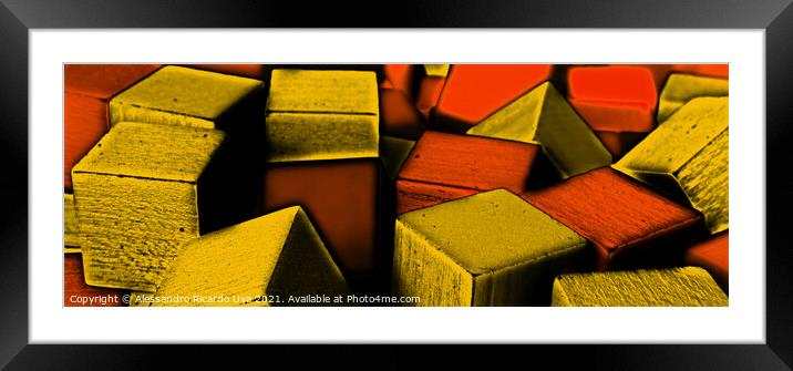 Red and Yellow Framed Mounted Print by Alessandro Ricardo Uva