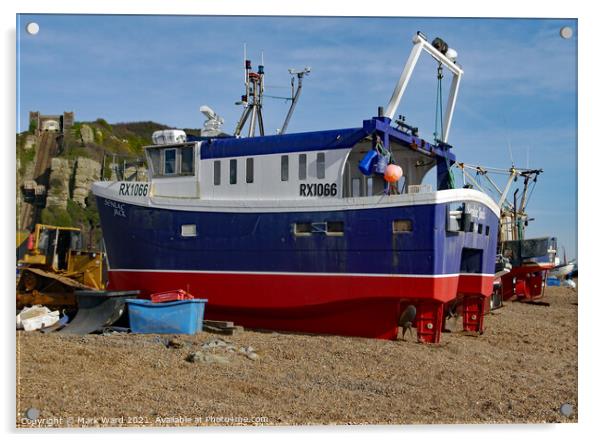 Hastings Fishing Boat Acrylic by Mark Ward