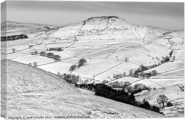 Shutlingsloe, black and white Canvas Print by geoff shoults