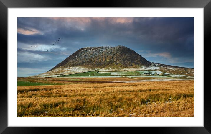 Glow over Slemish Mountain Framed Mounted Print by Alan Campbell