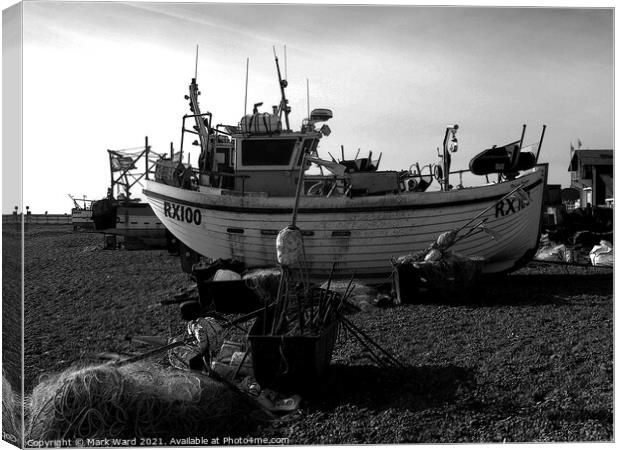 Fishing Boat of Hastings. Canvas Print by Mark Ward