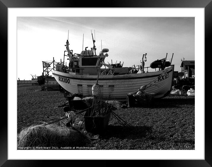 Fishing Boat of Hastings. Framed Mounted Print by Mark Ward
