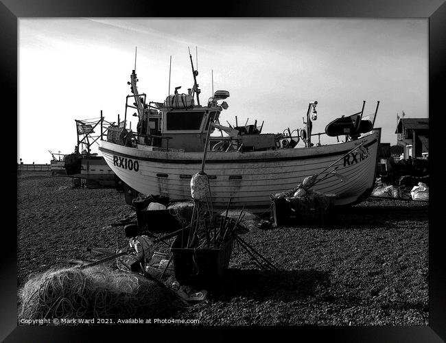 Fishing Boat of Hastings. Framed Print by Mark Ward