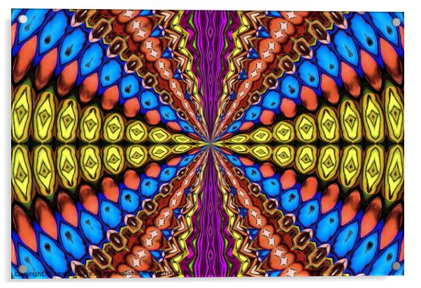 Vibrant Aztec Design Acrylic by Jeremy Sage