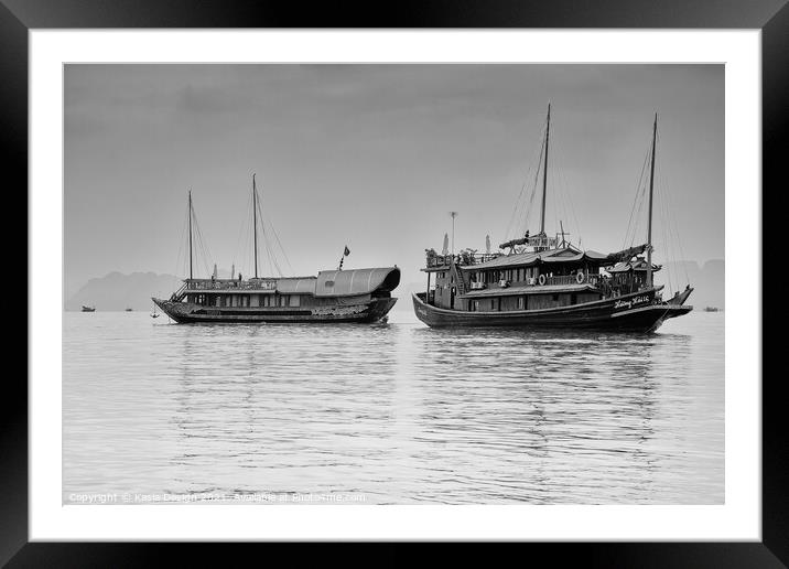 Magical Moment - Junks in Halong Bay, Vietnam Framed Mounted Print by Kasia Design