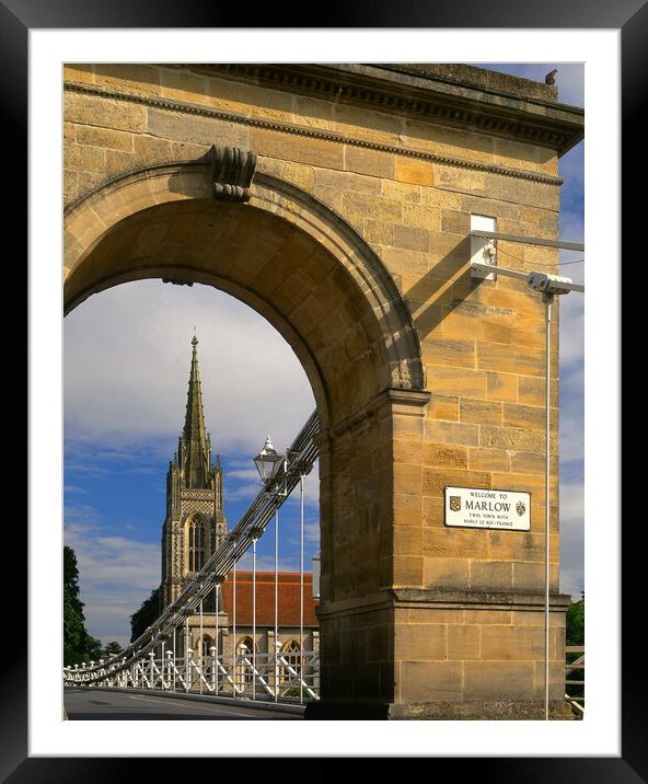 Marlow Bridge and All Saints Church Framed Mounted Print by Darren Galpin