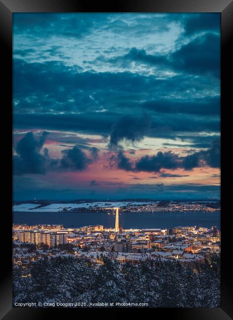 Dundee City Winter Night Framed Print by Craig Doogan