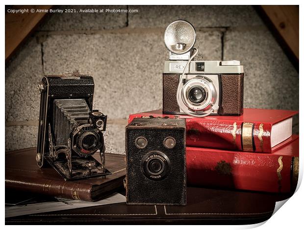 Vintage cameras  Print by Aimie Burley