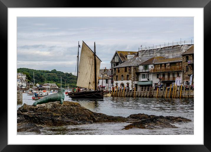 Looe Lugger Making Sail Framed Mounted Print by Oxon Images