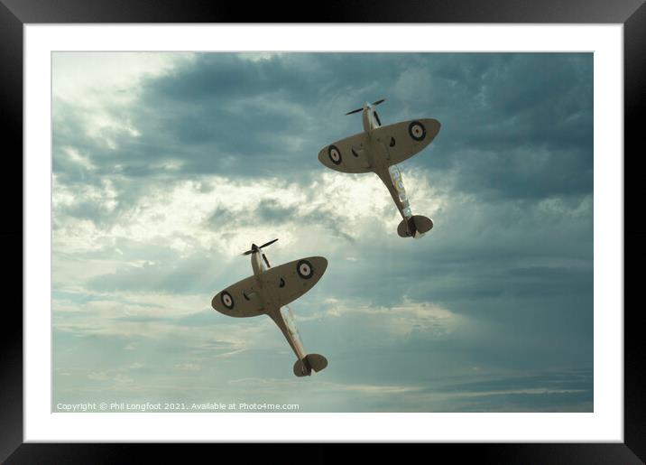 Spitfires climbing  Framed Mounted Print by Phil Longfoot
