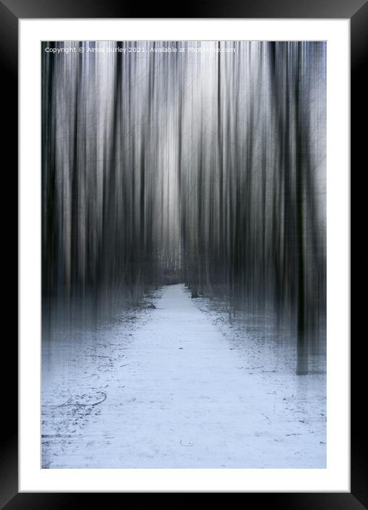 Trees in the snow  Framed Mounted Print by Aimie Burley