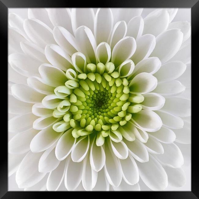 White and Green  Chrysanthemum Framed Print by Jim Hughes