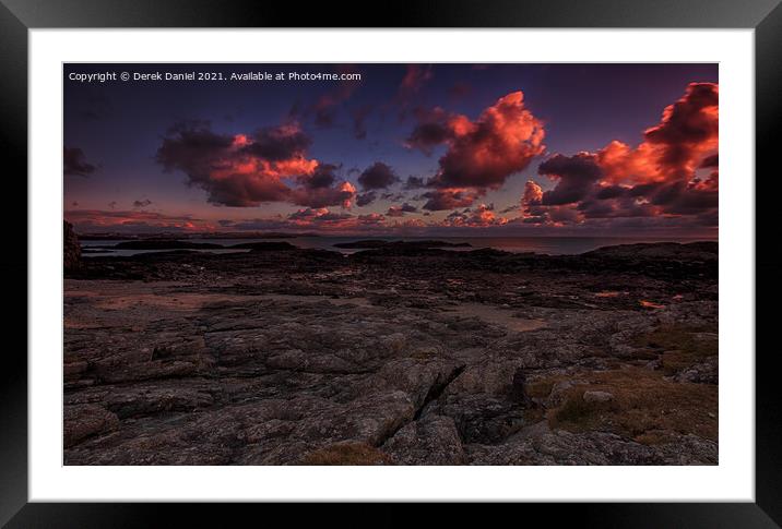 Sunset at Trearddur, Anglesey  Framed Mounted Print by Derek Daniel