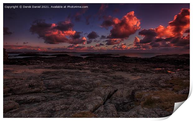 Sunset at Trearddur, Anglesey  Print by Derek Daniel