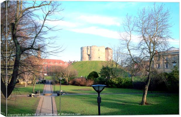 York castle view. Canvas Print by john hill