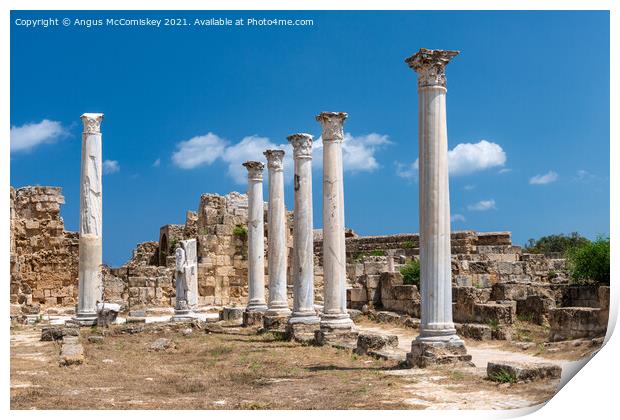 Roman gymnasium at Salamis, Northern Cyprus Print by Angus McComiskey
