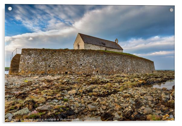 St Cwyfan's Church Acrylic by Jim Monk