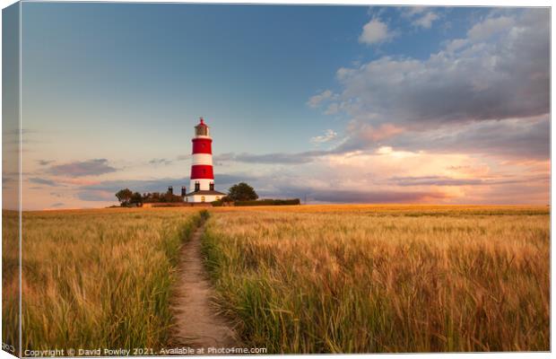 Clouds Over Happisburgh Lighthouse Norfolk Canvas Print by David Powley