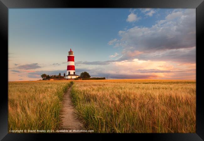Clouds Over Happisburgh Lighthouse Norfolk Framed Print by David Powley