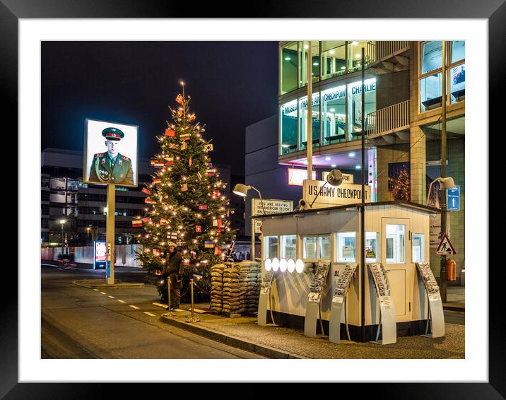 Checkpoint Charlie, Berlin, Germany Framed Mounted Print by Mark Llewellyn