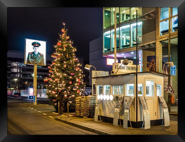 Checkpoint Charlie, Berlin, Germany Framed Print by Mark Llewellyn