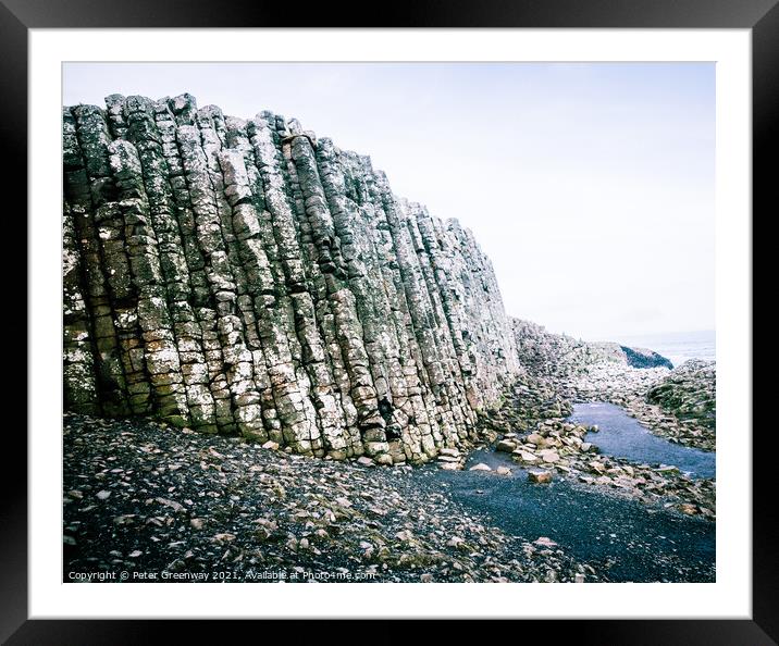 The Basalt Columns At The Giant's Causeway At Suns Framed Mounted Print by Peter Greenway