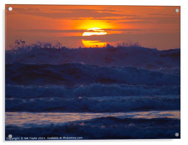 Cornish sunset Acrylic by Nik Taylor