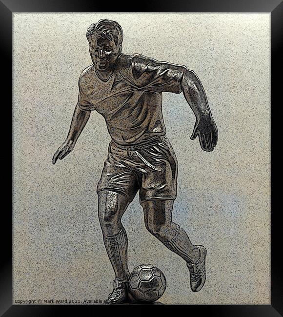 Footballer in Action. Framed Print by Mark Ward