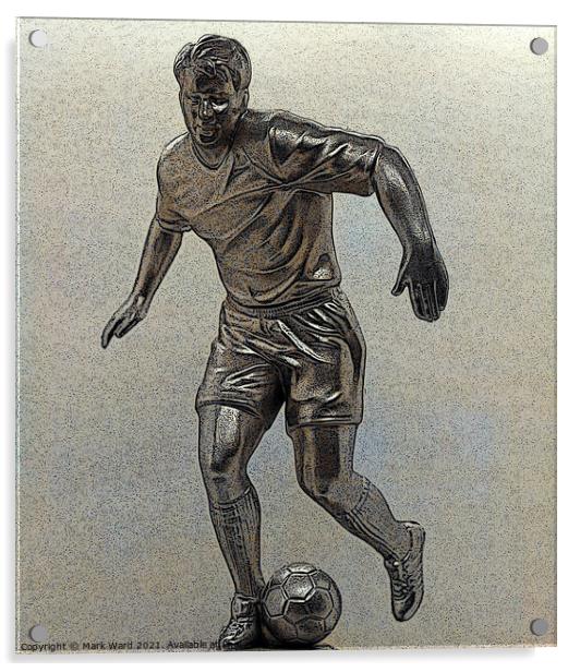 Footballer in Action. Acrylic by Mark Ward