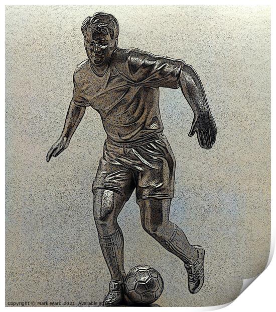 Footballer in Action. Print by Mark Ward