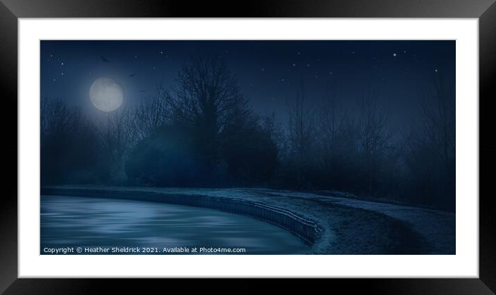 Moonlit canal Framed Mounted Print by Heather Sheldrick
