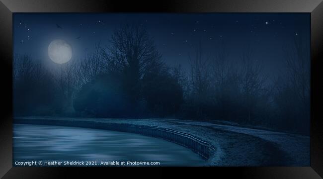 Moonlit canal Framed Print by Heather Sheldrick