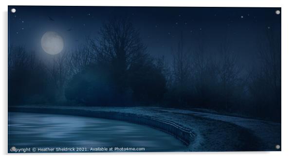 Moonlit canal Acrylic by Heather Sheldrick