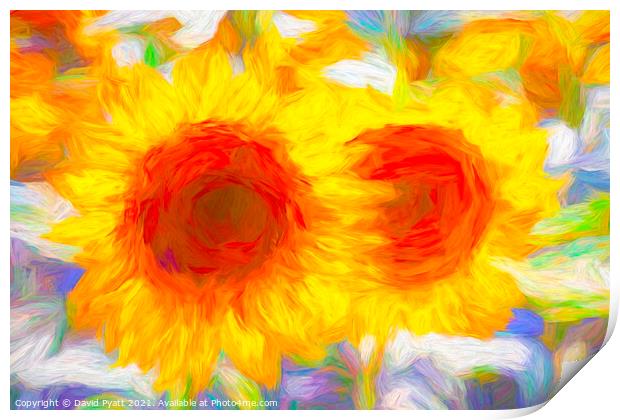 Sunflower Art  Print by David Pyatt
