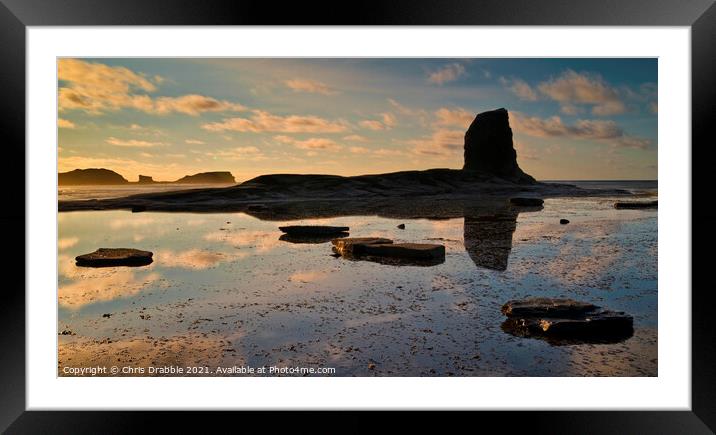 Black Nab in sunset light Framed Mounted Print by Chris Drabble