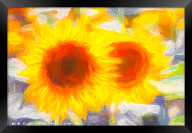 Sunflower Art Dreaming  Framed Print by David Pyatt