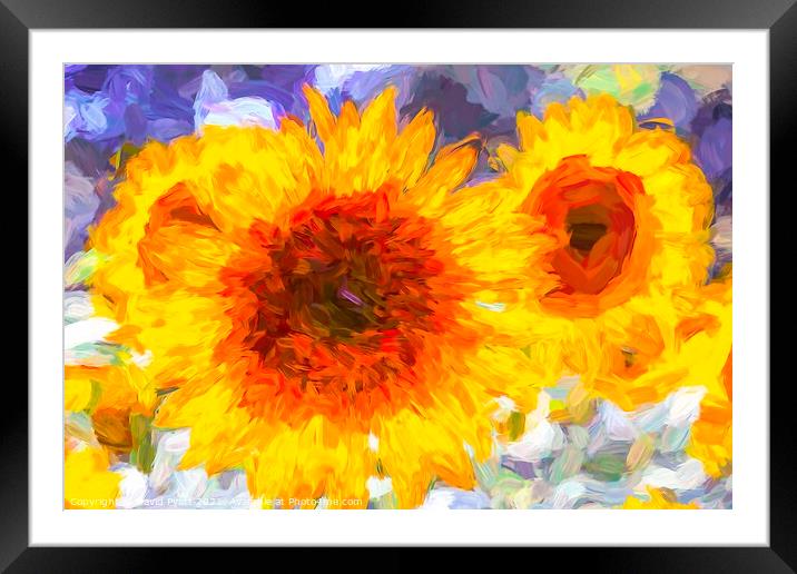 Sunflower Art Dreams Framed Mounted Print by David Pyatt