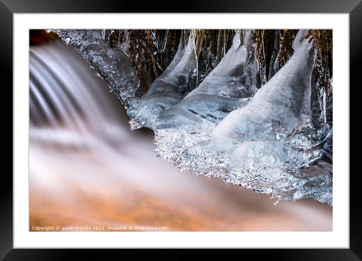 Water, frozen and unfrozen  Framed Mounted Print by geoff shoults