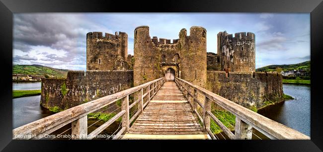 Caerphilly Castle panorama Framed Print by Chris Drabble