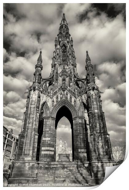 Majestic Monument A Tribute to Walter Scott Print by Phill Thornton