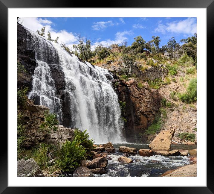 Tranquil Majesty of MacKenzie Falls Framed Mounted Print by Janet Carmichael