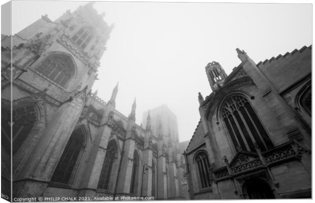 York minster in the mist 269 Canvas Print by PHILIP CHALK