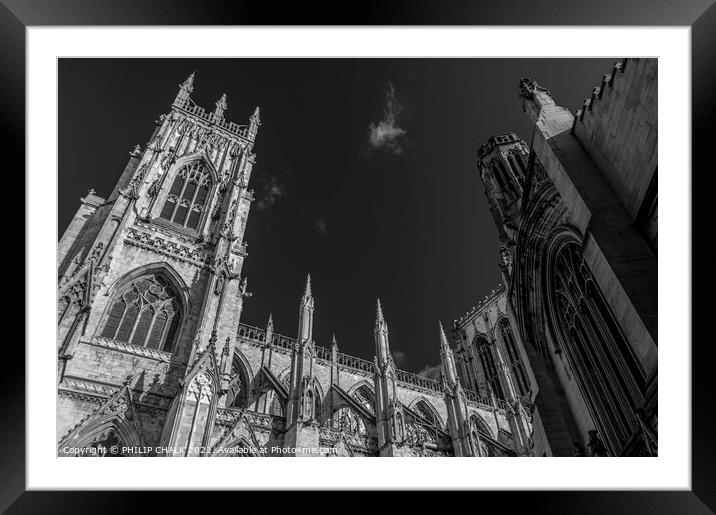 York minster in monochrome 270  Framed Mounted Print by PHILIP CHALK