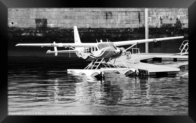 Glasgow Sea Plane in Black and White Framed Print by Fiona Williams