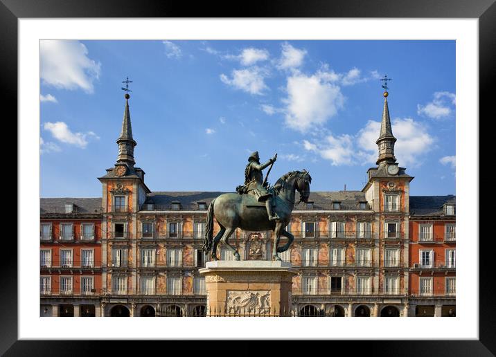 Plaza Mayor in City of Madrid in Spain Framed Mounted Print by Artur Bogacki
