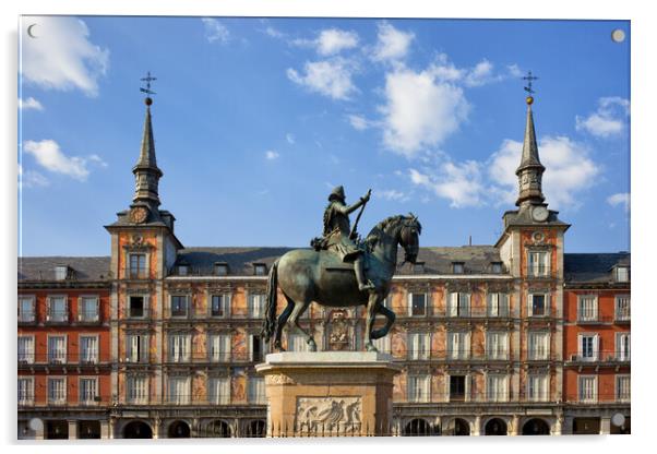 Plaza Mayor in City of Madrid in Spain Acrylic by Artur Bogacki